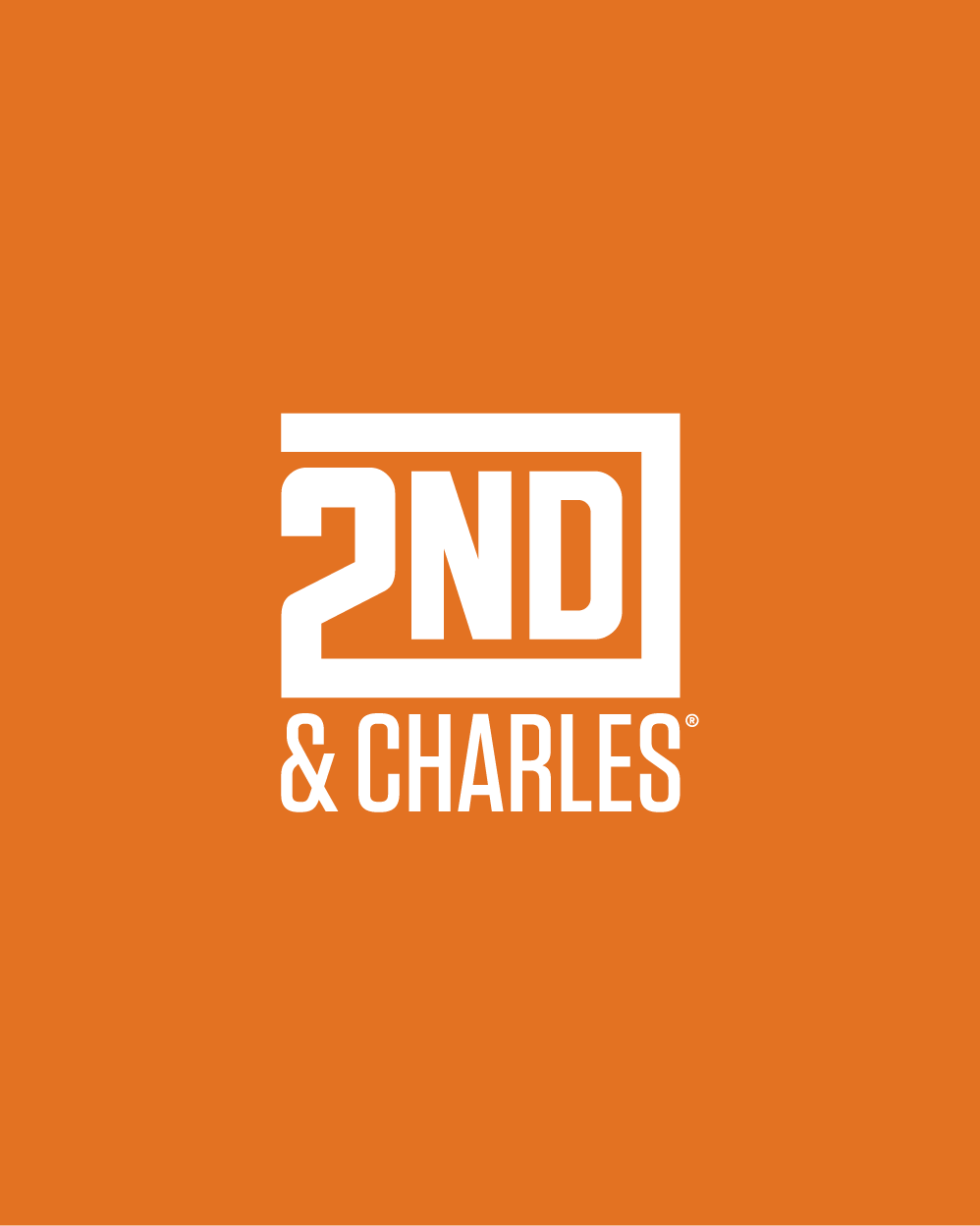 2nd & Charles logo on orange.