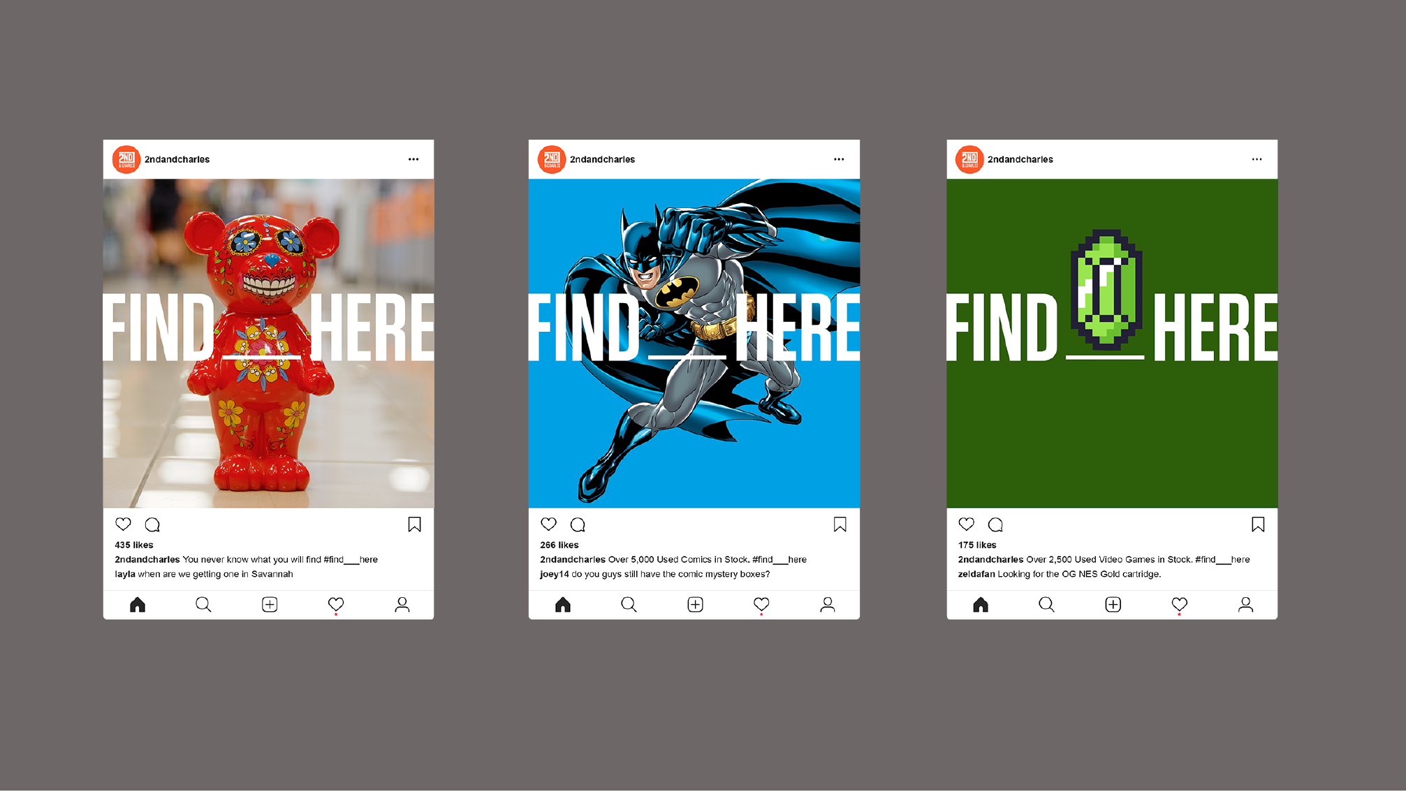 2nd & Charles social posts.