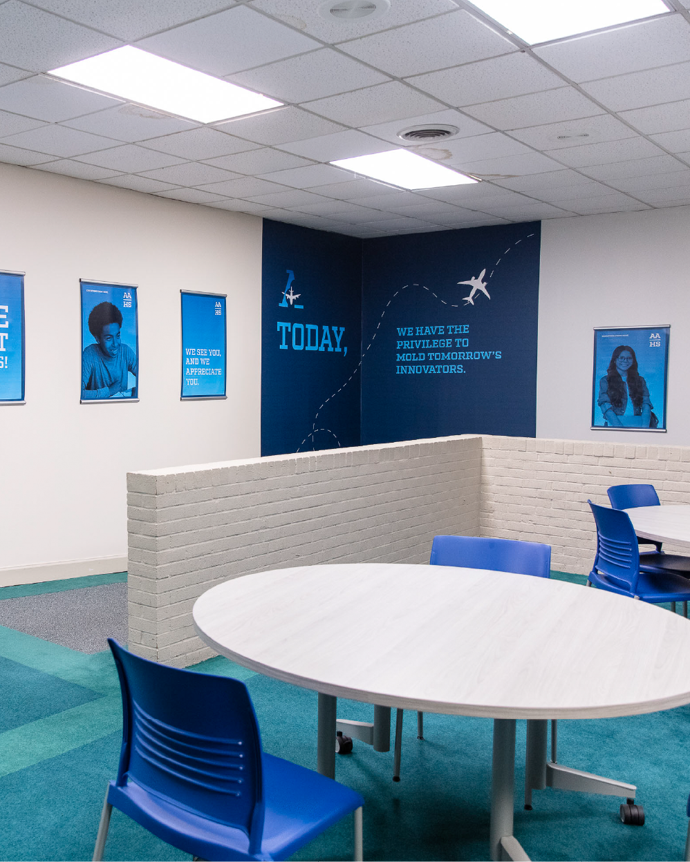 Alabama Aerospace Aviation HS break room.