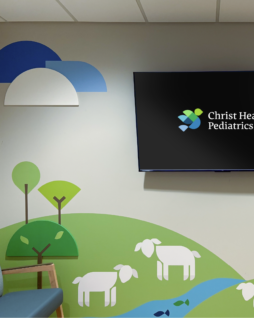 Christ Health Pediatrics lamb wall.