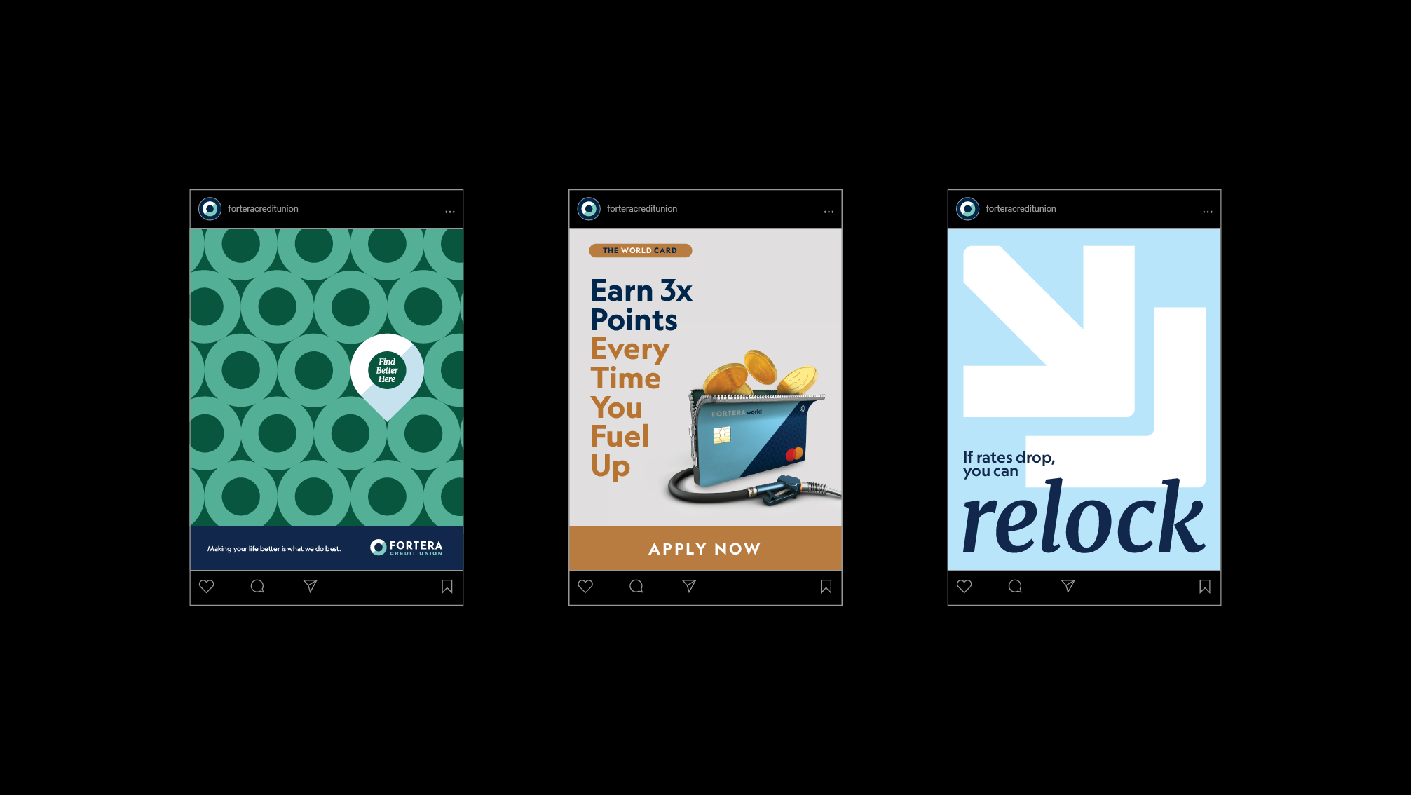 Fortera Credit Union social posts.