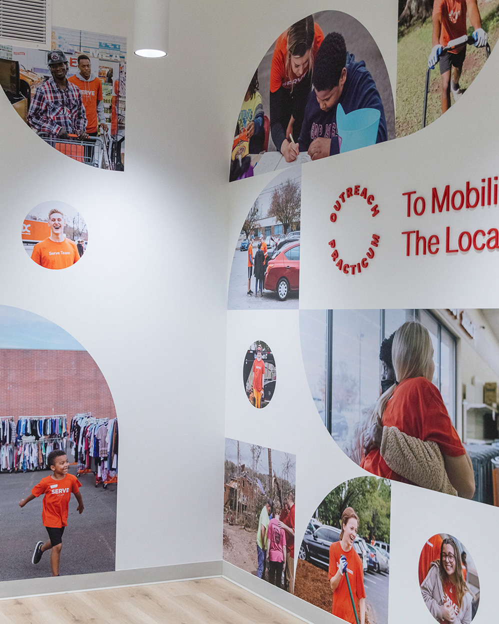 Highlands College photo wall to mobilize the local church.