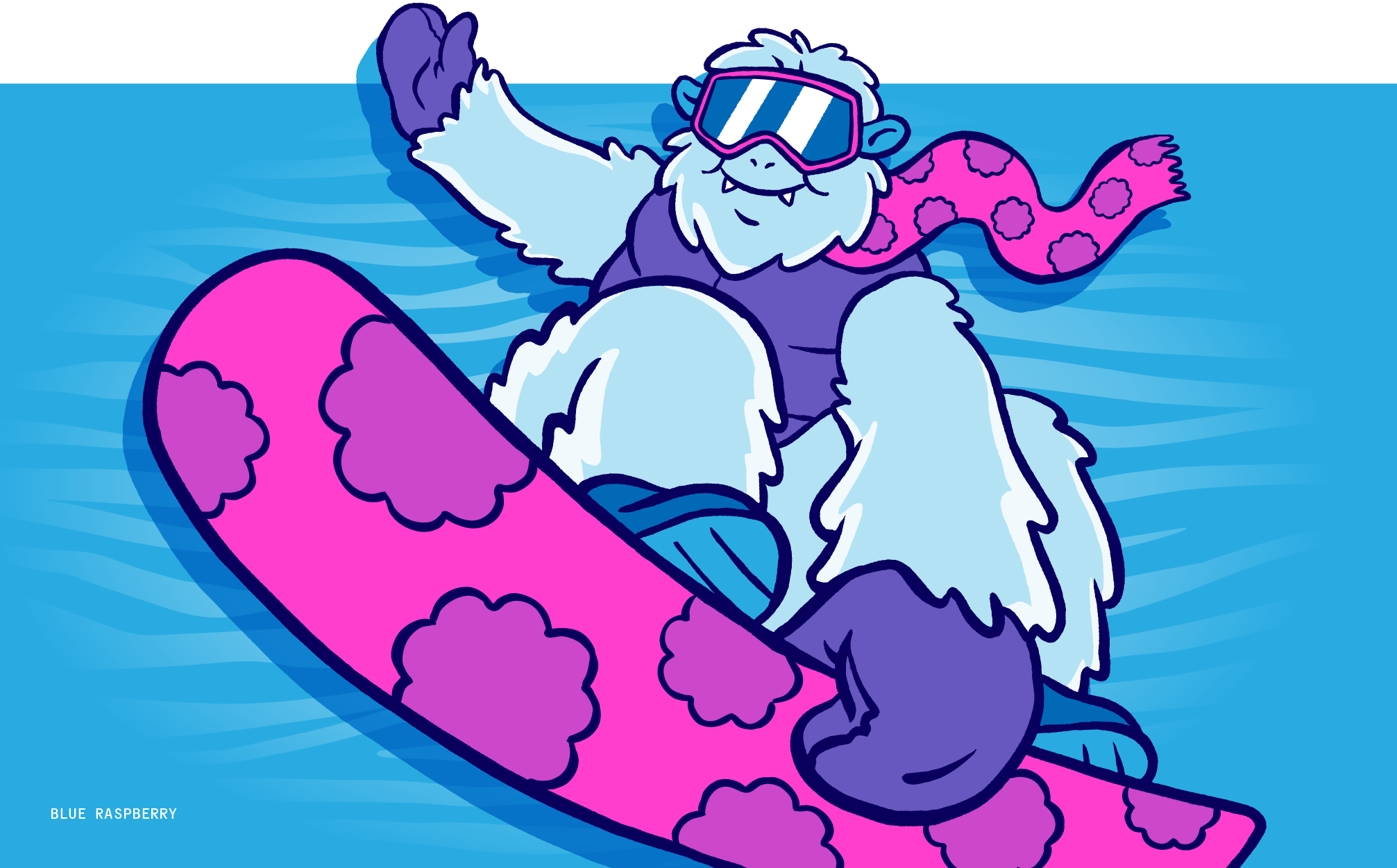 Hydrowild character illustration blue raspberry.