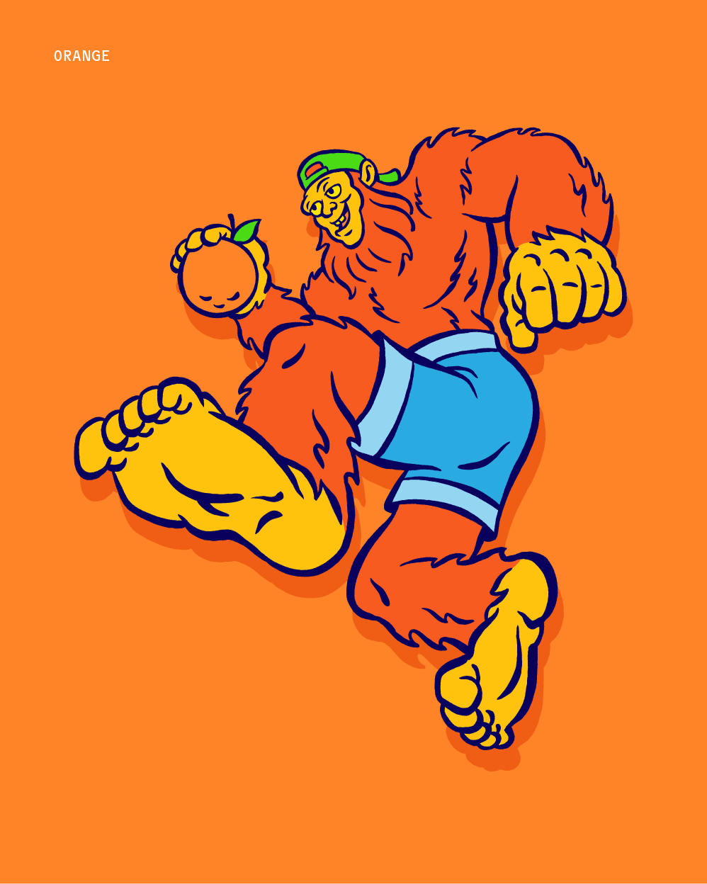 Hydrowild character illustration orange.