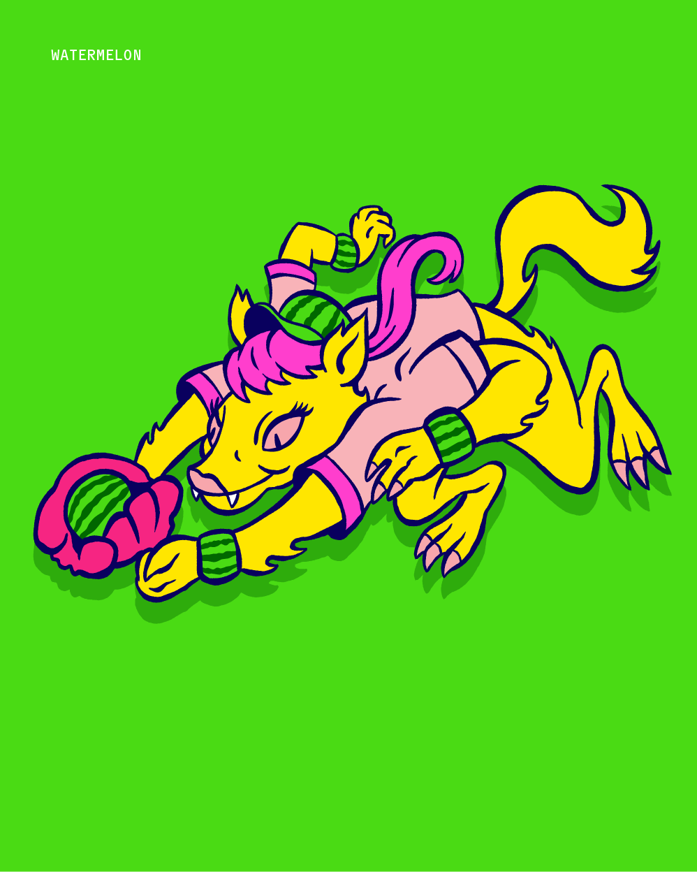 Hydrowild character illustration watermelon.