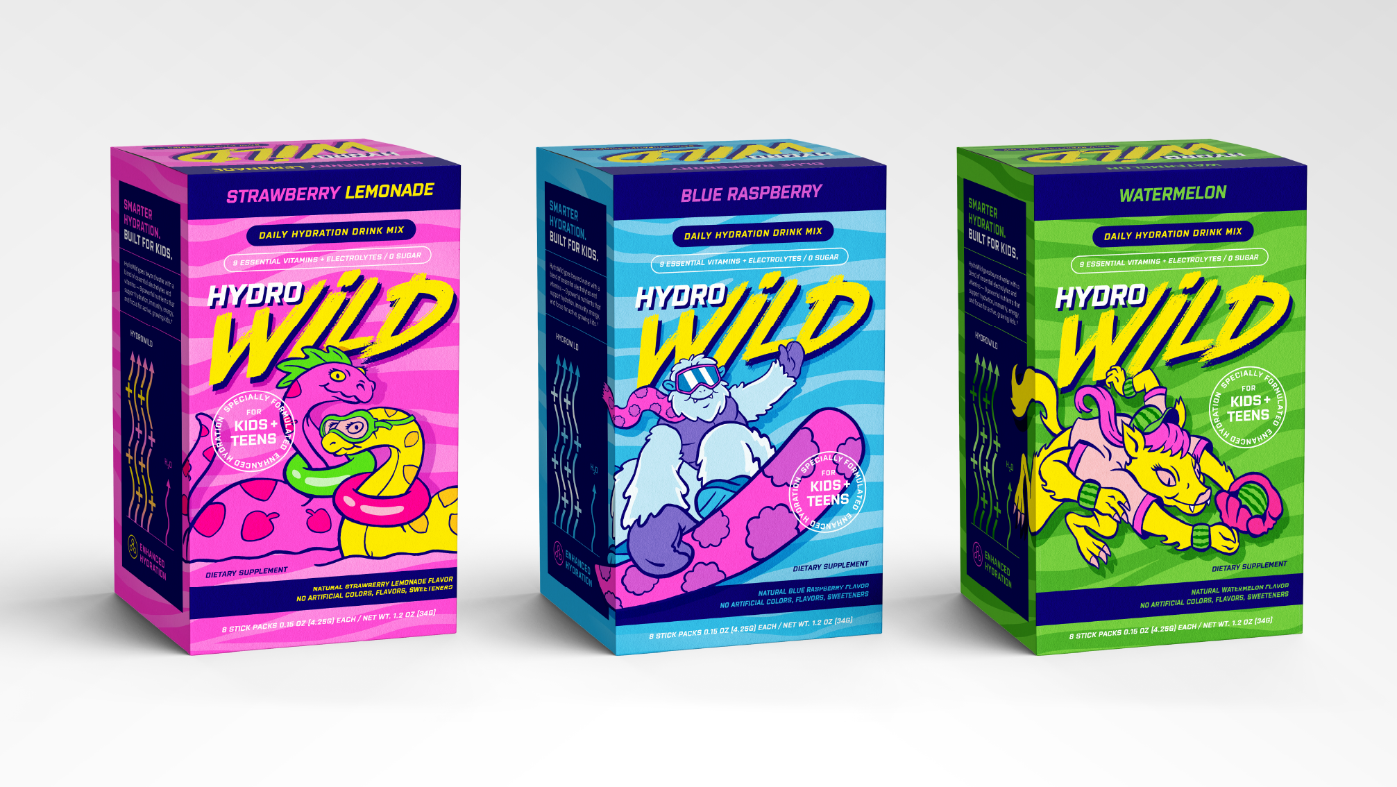 Hydrowild three box product shot.