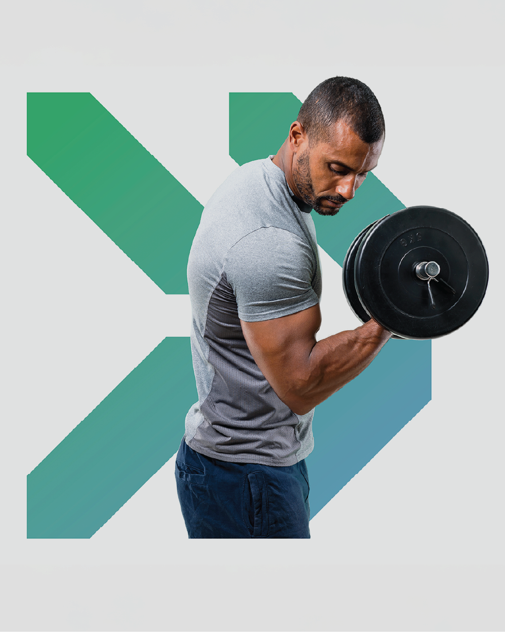 Iron Tribe man lifting weights.