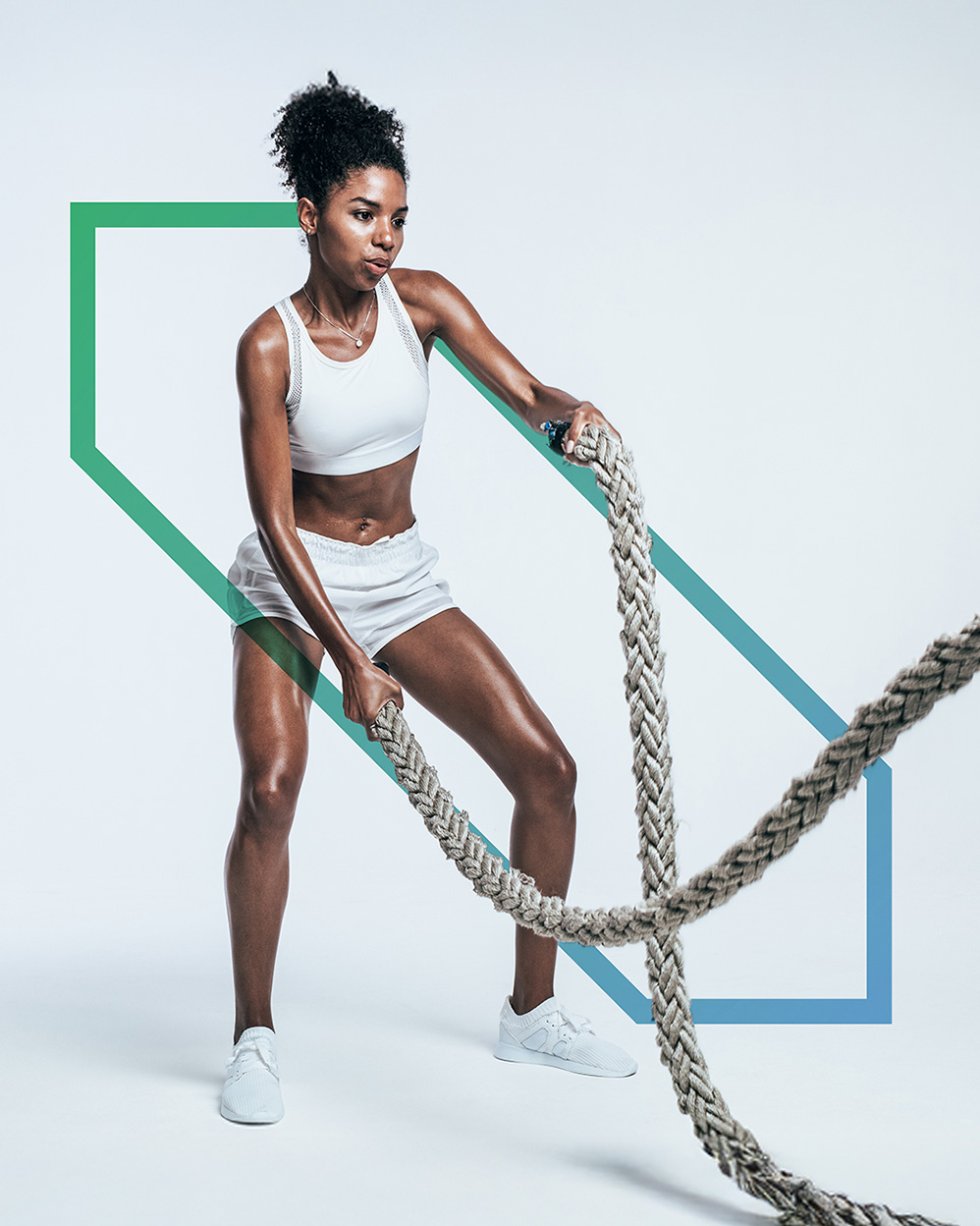 Iron Tribe woman rope workout.