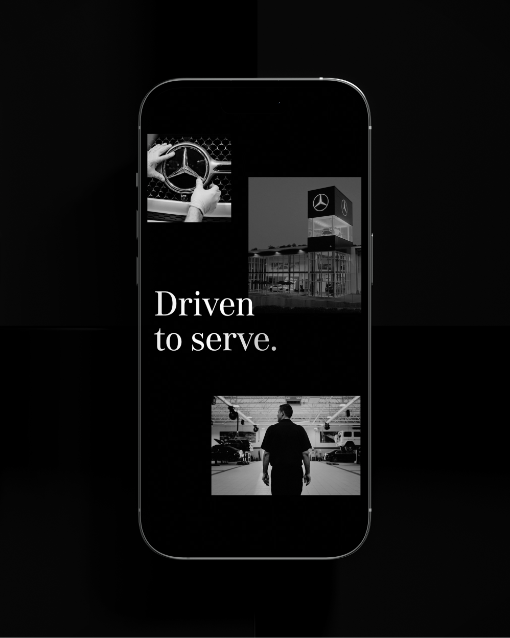 Mercedes Benz mobile ad driven to serve.