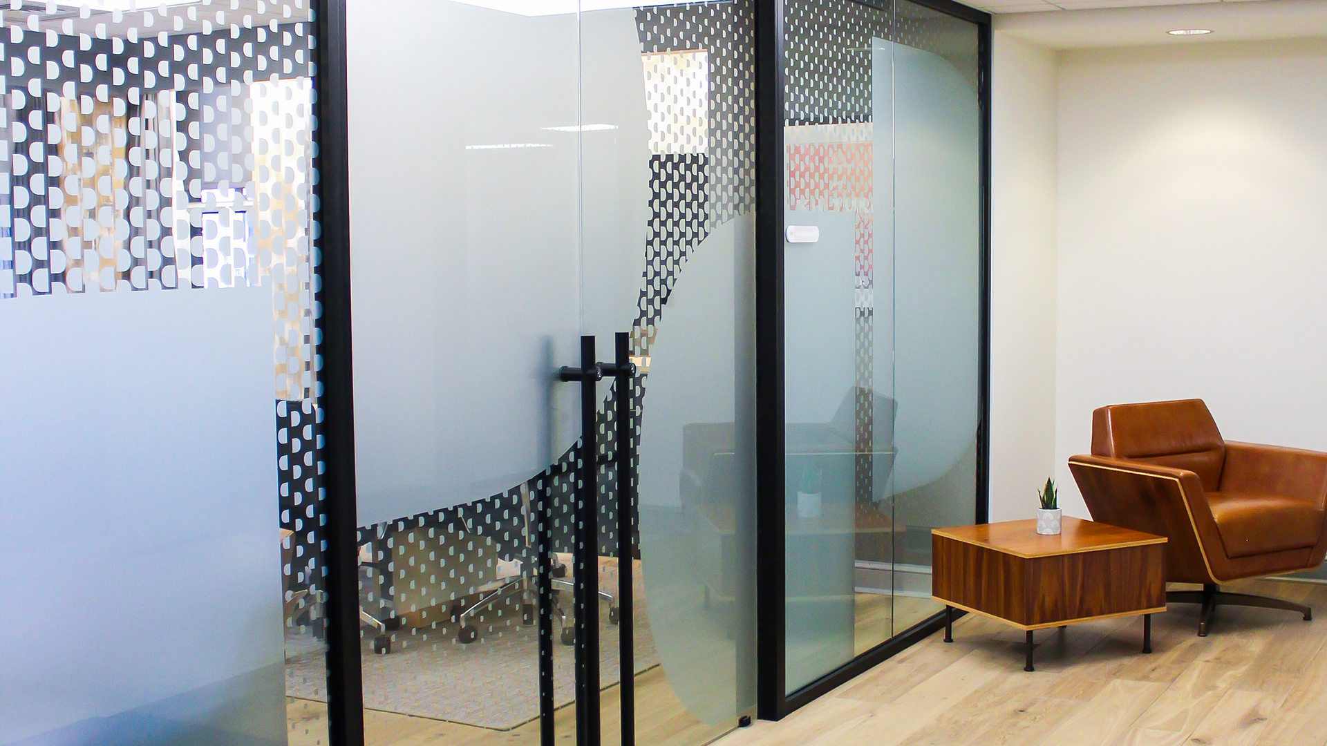 Steadpoint environmental frosted glass.