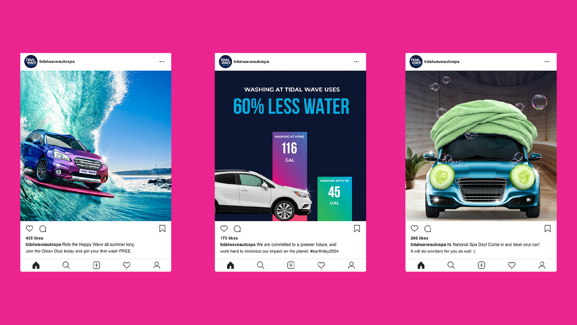 Tidal Wave social posts.